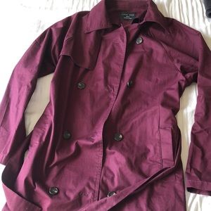 Burgundy Fall Button Down Coat